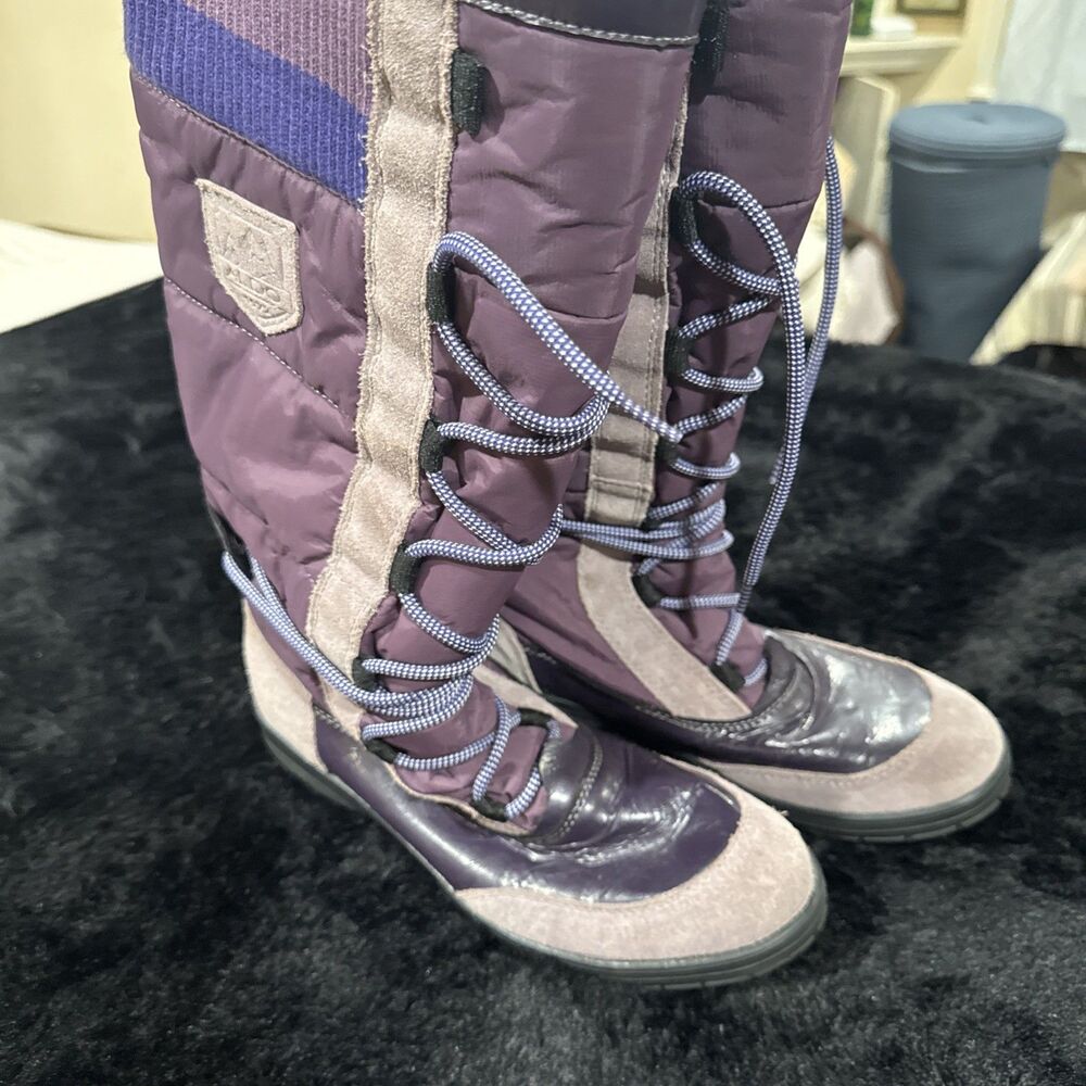 (New) Vintage Aldo Knee High Women’s Winter Boots Size 9 US EU 40 Purple & Grey